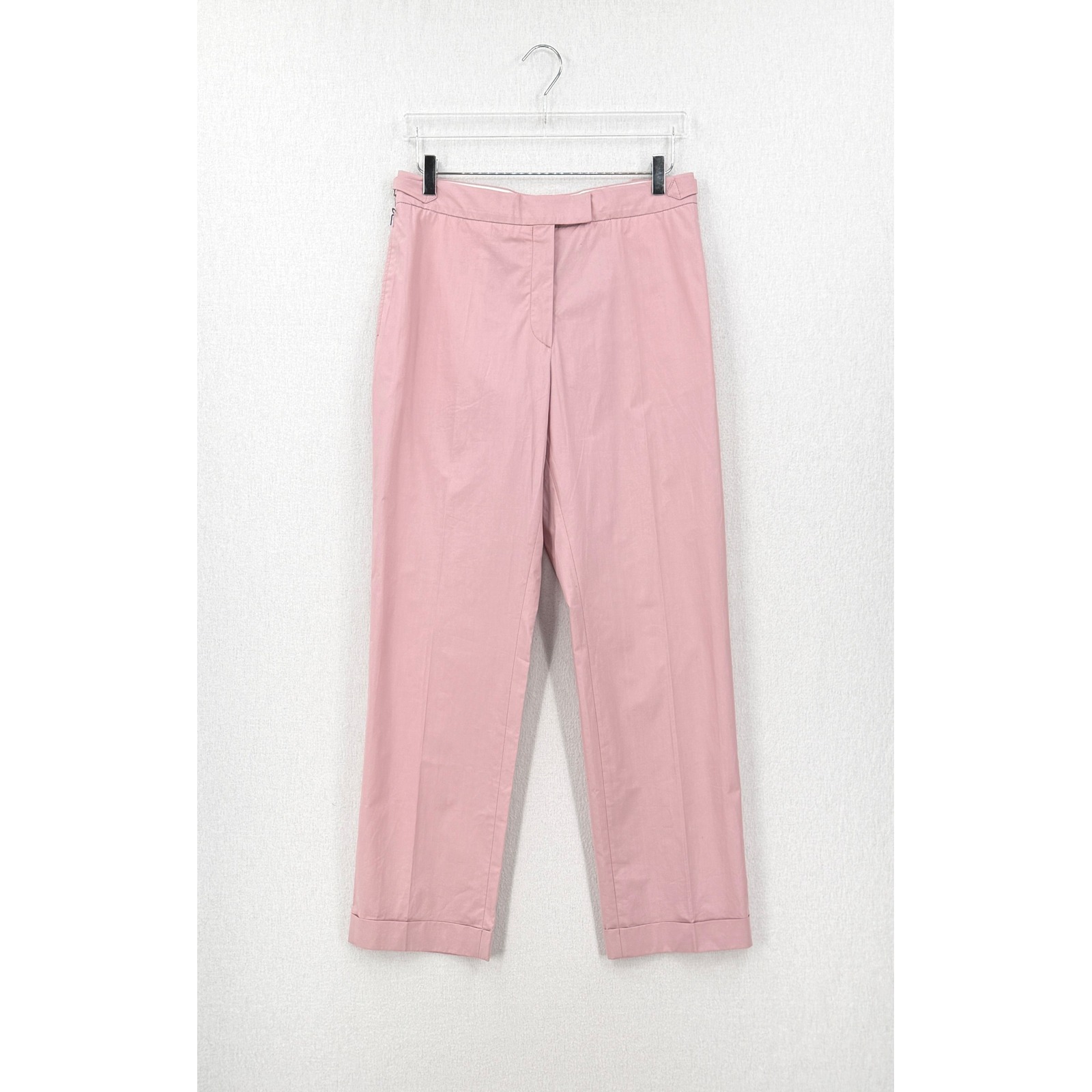 Officine Generale Vera Pink Poplin Pant Womens Size 40 Pink Pima Cotton Cuffed